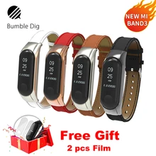 Mi band 3 кожаный ремешок для Xiaomi mi группа 3 безвинтовое запястье браслет ремешок смарт-группа замена Браслет для mi band3