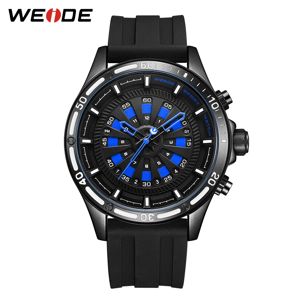 

WEIDE Military Army Men Piolet Black Silicone Strap Blue Dial Watch LED Display Quartz Wristwatches Clock Relogio Masculino