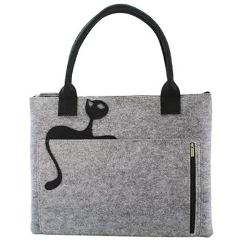 

13 inch Felt Laptop Tote Bag with Cat Women Handbag Carrying Briefcase Satchel Bag Sleeve Case for 13.3-inch MacBook Ai C010