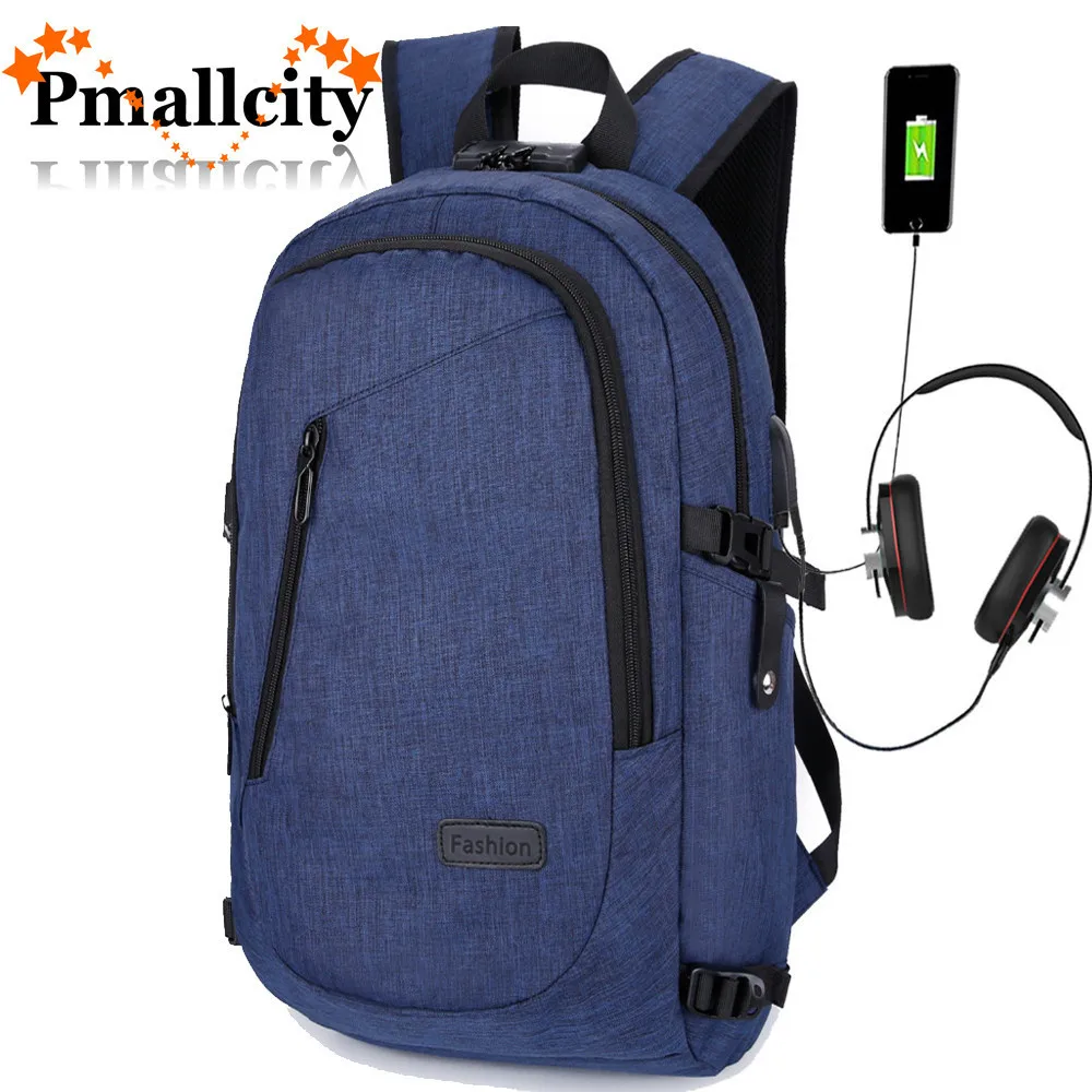 

Anti-theft Backpack 14 - 15.6 inch Laptop bag with External USB Charge Men Women Schoolbag Daypack Mochila Masculine feminina
