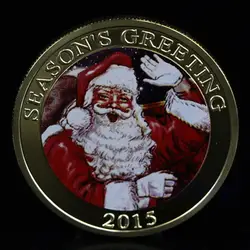 Позолоченные монеты круглый Санта Клаус памятная монета Merry Рождество коллекция
