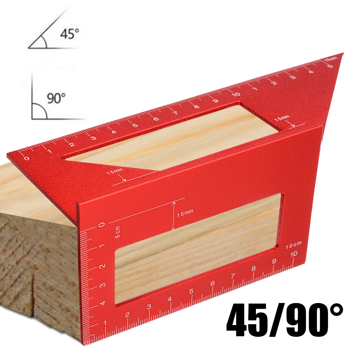 Многофункциональный 45/90 градусов Алюминиевый прецизионный угол Калибр угловая машинистская квадратная линейка, измерительный инструмент