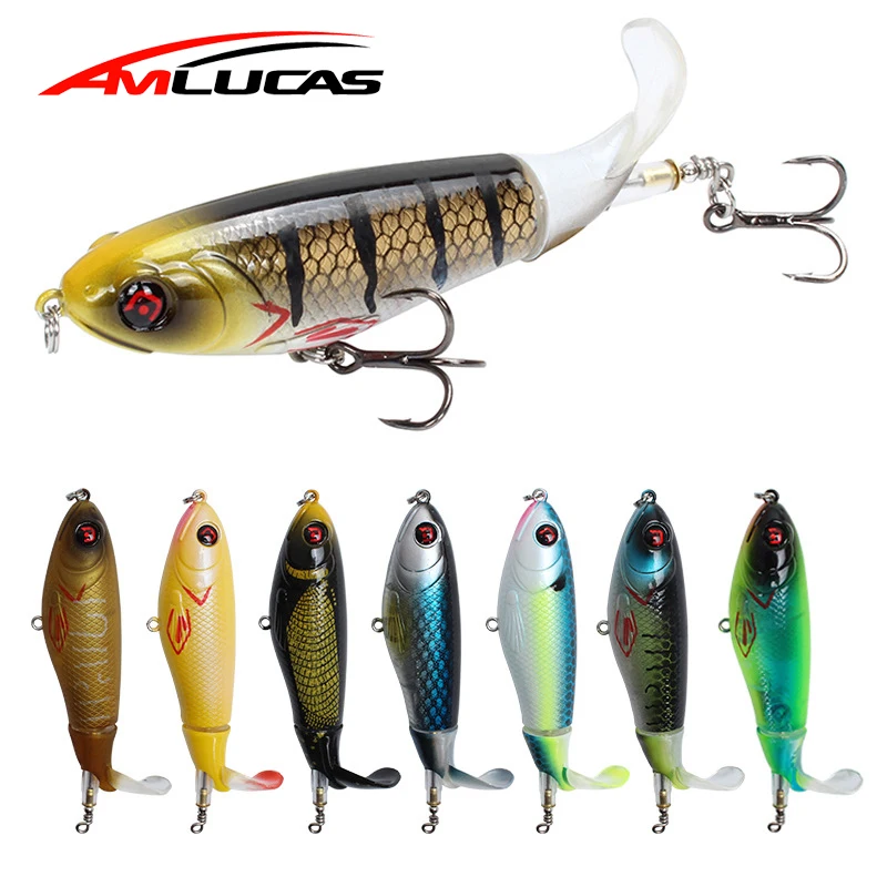Amlucas 10.5cm 17g New Whopper Popper Hard fishing Lure unique Rotatab lPopper Soft Rotating Tail Wobblers Artificial Baits | Спорт и
