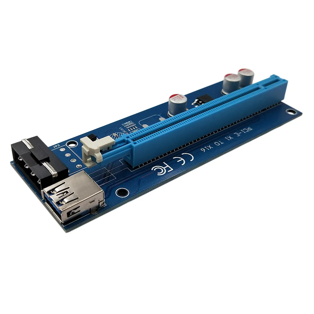 PCI-E Express 1X к 16X Riser Card 4pin USB 3,0 переходная карта PCI-E удлинитель Кабель с блоком питания для Биткойн Майнер Майнинг