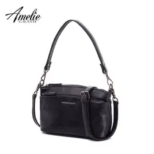 

AMELIE GALANTI small crossbody bag for women multi zipper pocket with shoulder strap soft PU Leather lady purse