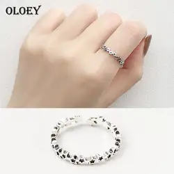 Oloey Star Trail стекируемые палец кольцо для Для женщин Анти-аллергия 100% 925 стерлингового серебра Открыть Кольца Ювелирные украшения Лидер