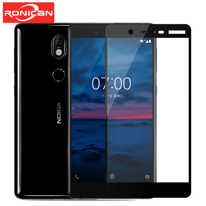 Черное закаленное стекло RONICAN 9H с полным покрытием для Nokia 8 7 6 5 3 2 ультратонкая