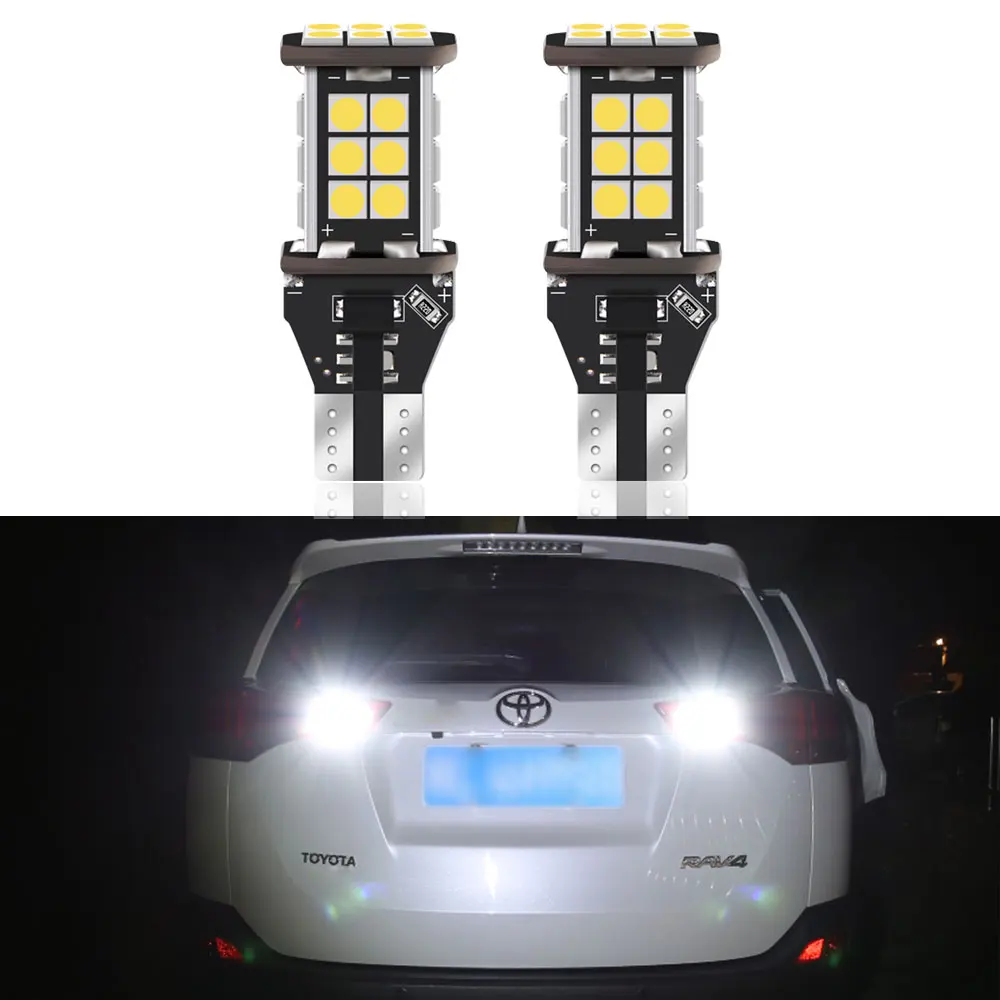 2X Canbus T15 W16W W21W 7440 T20 LED Backup Reverse Light lamp For Toyota Rav4 2006- Error Free White Xenon