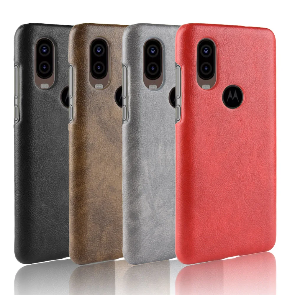 Роскошный кожаный чехол личи для MOTO Motorola P40 P30 Note G7 G6 Plus Z4 Z3 Play E5 ONE Power Жесткий Чехол
