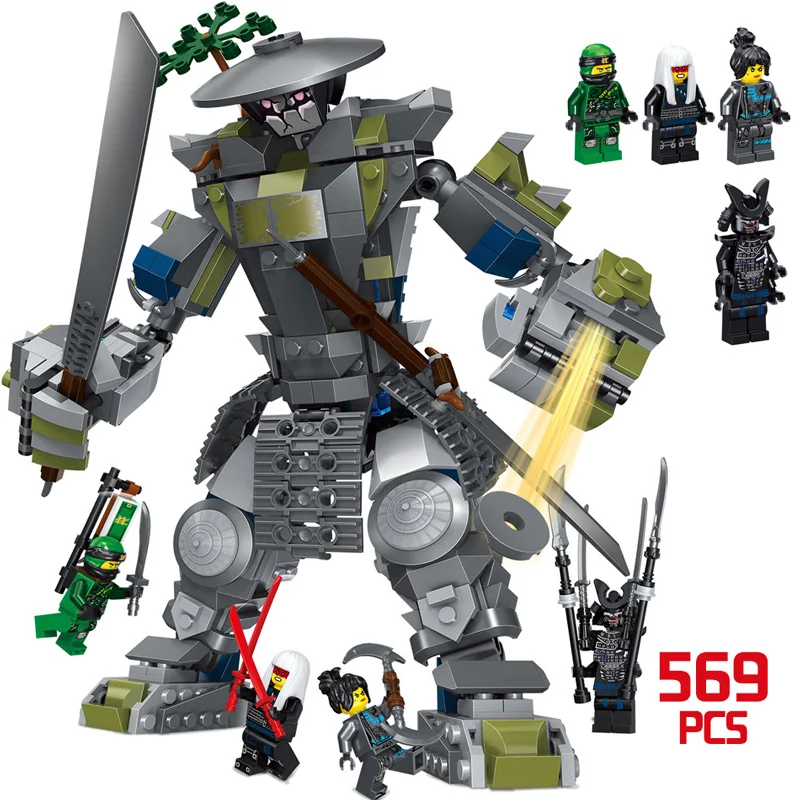 

Ninjagoed The Oni Titan Warrior Mech Set Building Blocks Bricks Compatible Legoinglys Ninjagoed 70658 Weapon Model Child Toys