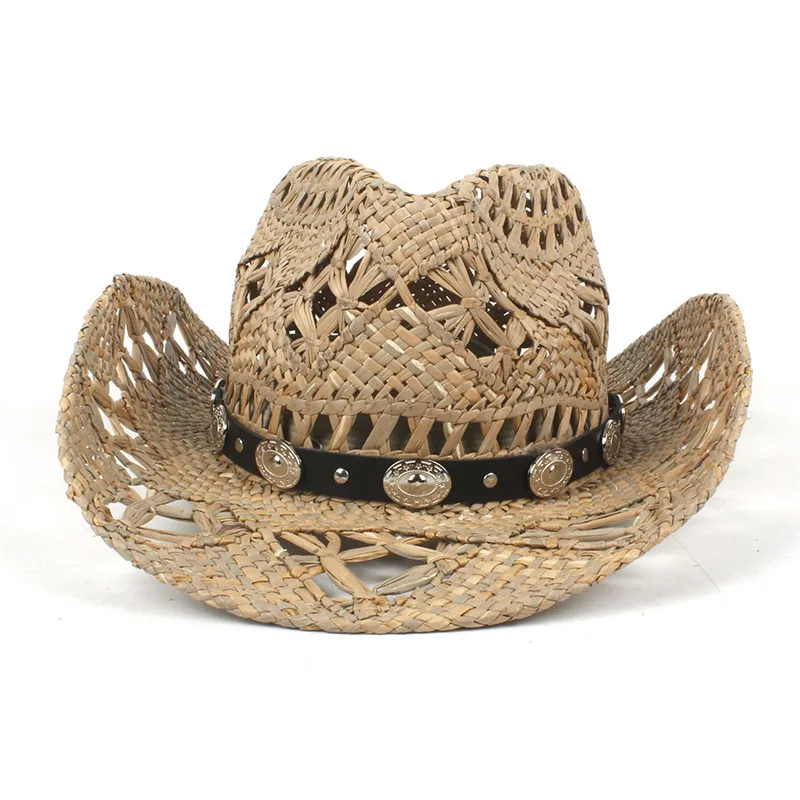 C11-Natural Straw ВС Hat для Womem Для мужчин натуральная солома солнце ковбойской Hombre сомбреро Плетение ручной работы спасатель Шапки дропшиппинг - Цвет: C11-Natural Straw