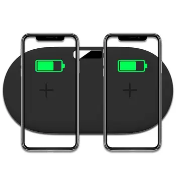 

Dual Wireless Charging Pad,10W Qi Certified Fast Charger Two Phones Compatible iPhone X/8, Samsung Note 8/S8, S7, S6 Other Qi