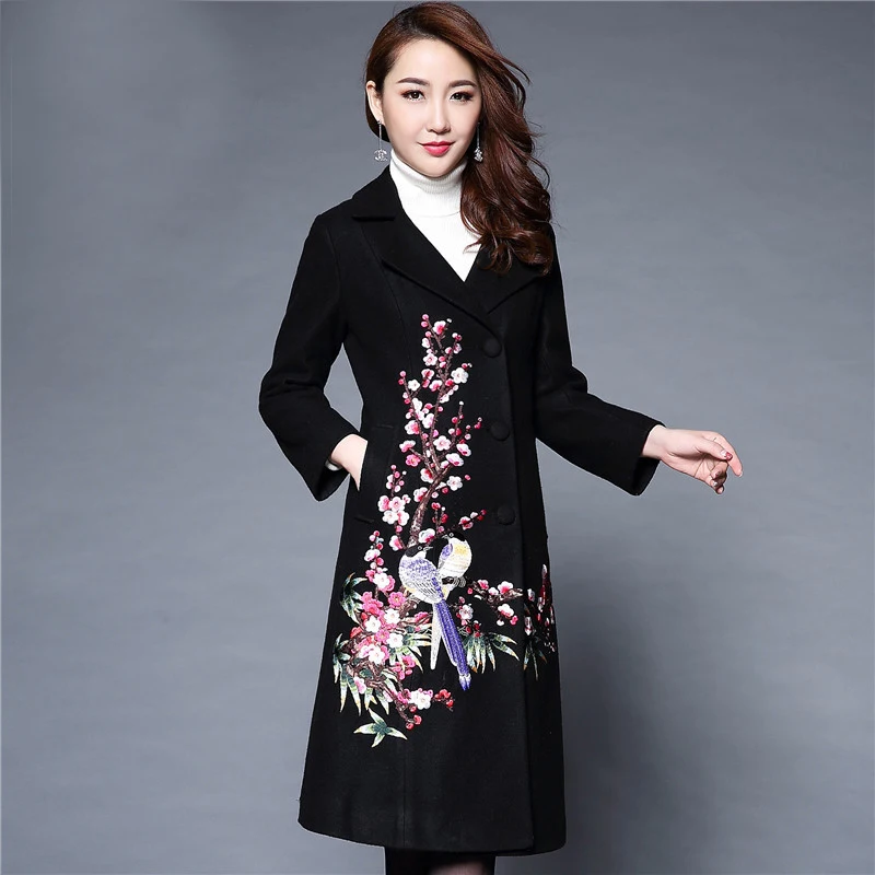 Женское длинное пальто с длинным рукавом и отложным воротником|women long coat|long coatslim