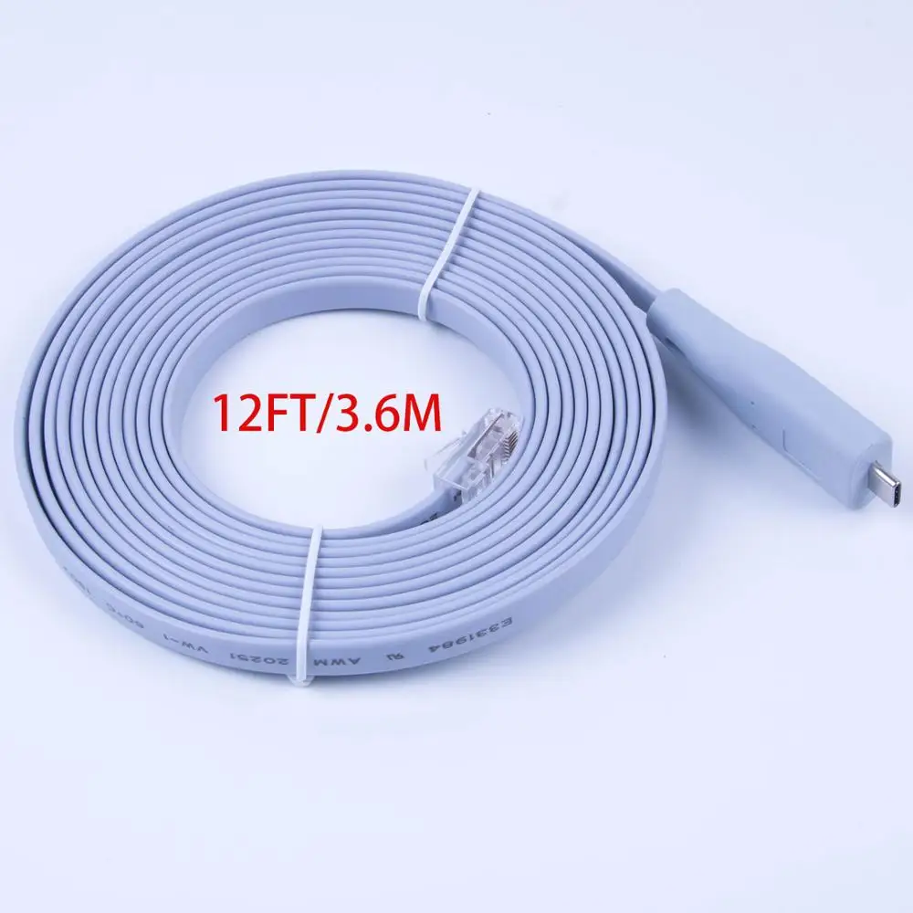 Console Cable USB 6FT FTDI Type-C to Rj45 RS232 For Windows 8/7 Vista MAC Linux Cisco Extension 6ft 12ft Cable
