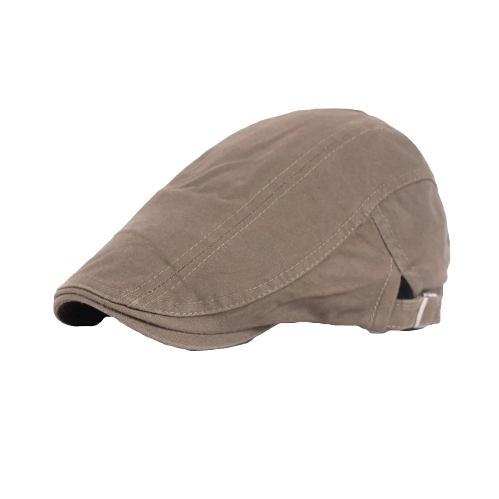 Men Classic Plain Solid Color Driving Hats Beret Peaked Flat Cabbie Newsboy Cap HATCS0135 - Color: Army Green