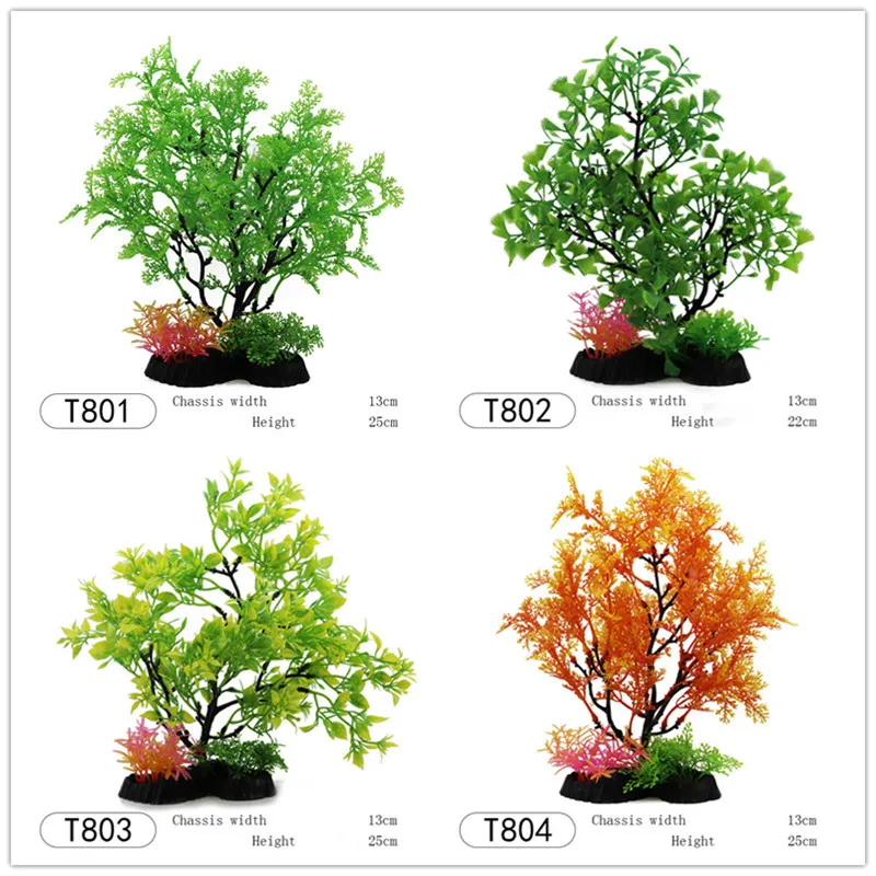 Fish Tank Landscaping Simulation Branches Lotus Flower Artificial Tree Aquarium Fake Tree Decor Bonsai Trees