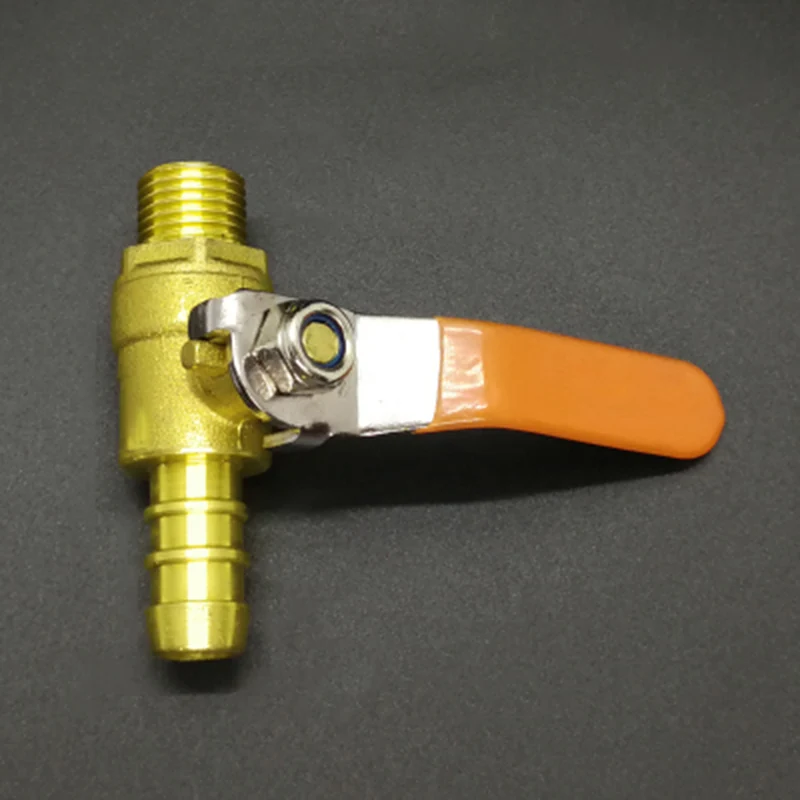 12mm Hose Barb x 1/4" BSP Male Thread Brass Shut Off Ball Valve For