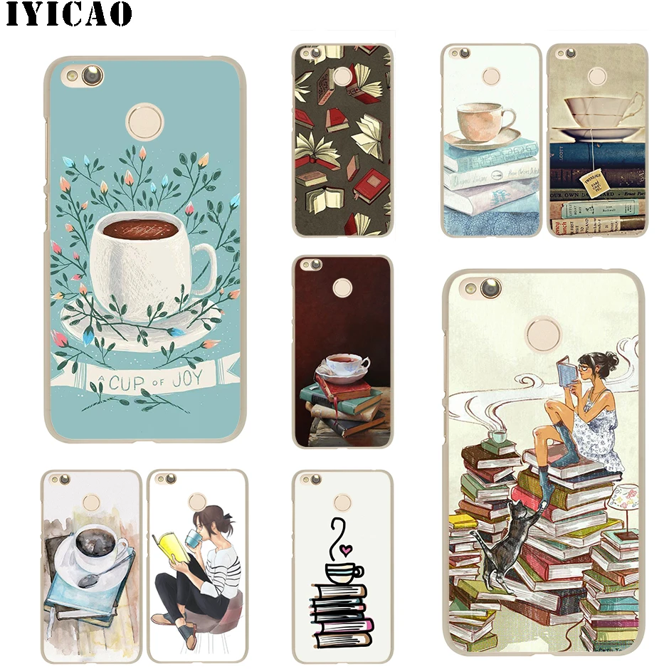 

IYICAO First coffee book Hard for Xiaomi Mi 5 5S 6 9 8 A2 Lite Mi 5X A2 Mix 2S F1 9 SE MAX 3 9T A3 Pro CC9E Redmi Note 8 Pro