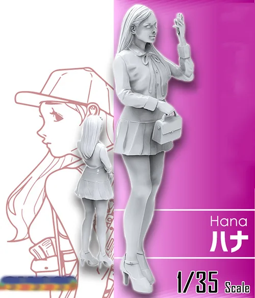 

1/35 modern girl ancient -- stand summer Resin figure Model kits Miniature gk Unassembly Unpainted