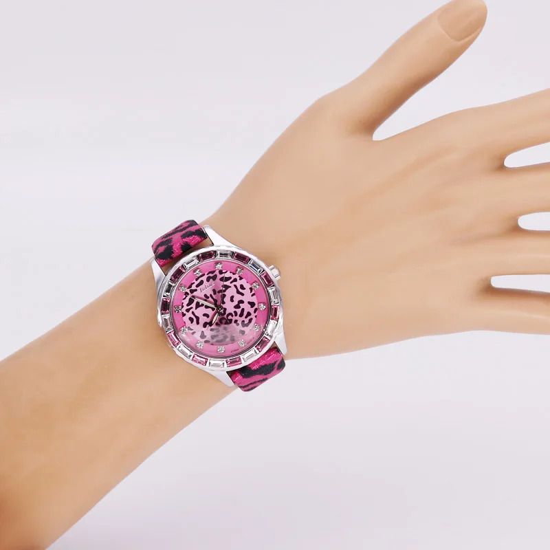 Юлий леди женские часы Япония кварцевые часы изысканное модное платье часы кожаный браслет Зебра леопардовый принт девушки подарок Нет