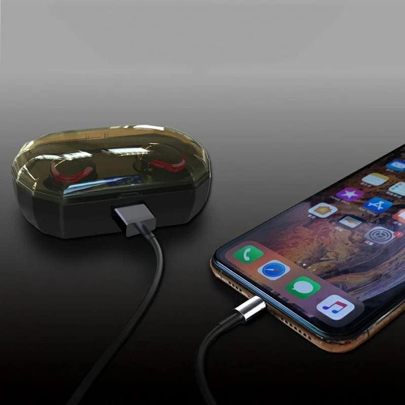 AMS-Tws 5,0, беспроводные Bluetooth наушники, прессованное управление, Ipx7, водонепроницаемые, автоматическое включение, быстрое сопряжение, зарядное устройство для телефона