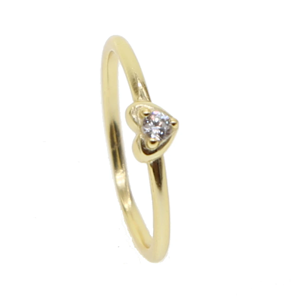 

2019 Top sale Valentines gift fine 925 sterling silver Cubic Zirconia 5mm tiny thin heart women lady finger delicate finger ring