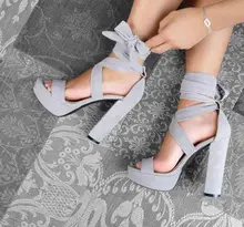 Grey Block Heeled Platform Sandals Women Designer Ankle Lace Up Chunky Heeled Sandals Women 2018 Peep Toe High Platform Shoes Grey Block Heeled Platform Sandals Women Designer Ankle Lace Up Chunky Heeled Sandals Women 2018 Peep Toe High Platform Shoes