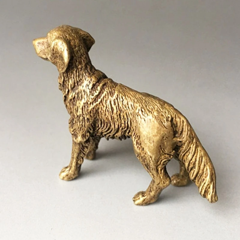 Чистая медь, Китай, маленькая статуя собаки из латуни, украшение для собаки