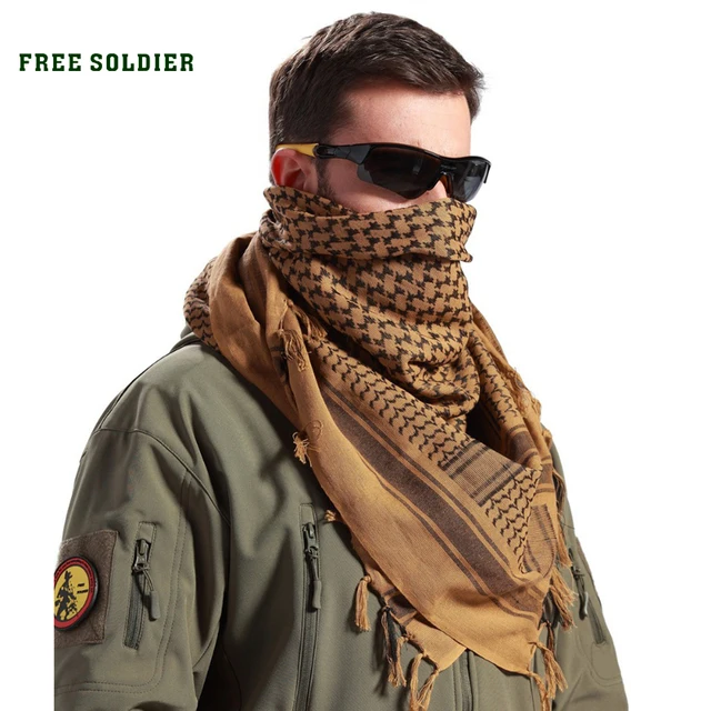 FREE SOLDIER Квадратный головной арабский убор из 100% хлопка , шарф и маска для поездок , скрытый ветрозащитной головной платок , изменчивый шарф