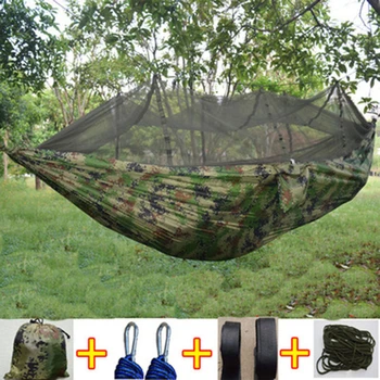 

Parachute Fabric Tents Ultralight Outdoor Camping 1-2 Person Portable Mosquito Net Hammock Outdoor Camping Travel Garden Swings