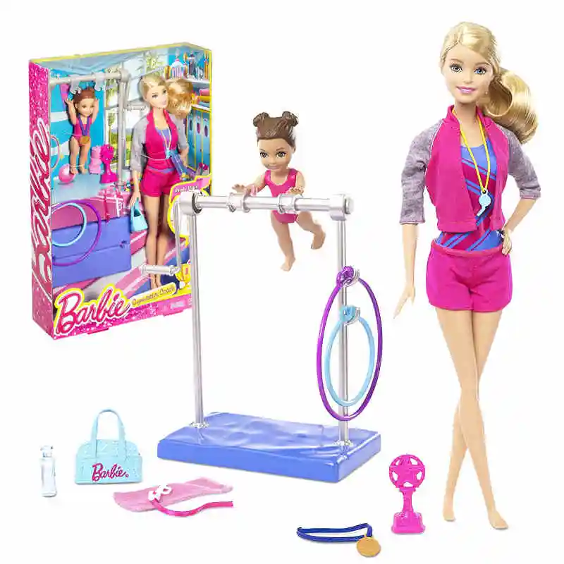 Originals Barbie Brand Gymnastics Coach Girls Gymnast Accessories Dolls