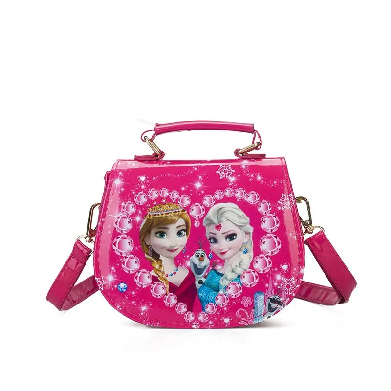 

Fashion PU Princess Handbag Cute Snow Queen Mini Bag Children Cartoon Messenger Bags For Girls Kids Tote Girls Shoulder Bag