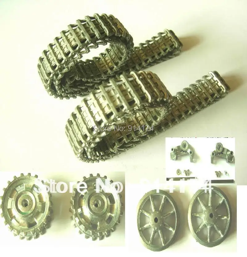

henglong3859/3859-1 3858/3858-1 1/16 RC tank upgrade parts metal track + metal driving wheels full set free shipping