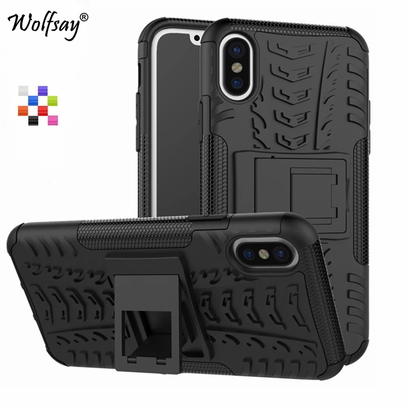 

Wolfsay case for iPhone X Case Soft Rubber & Plastic Case For Apple iPhone X Cover For Apple iPhone X Stand Fundas 5.8 inch