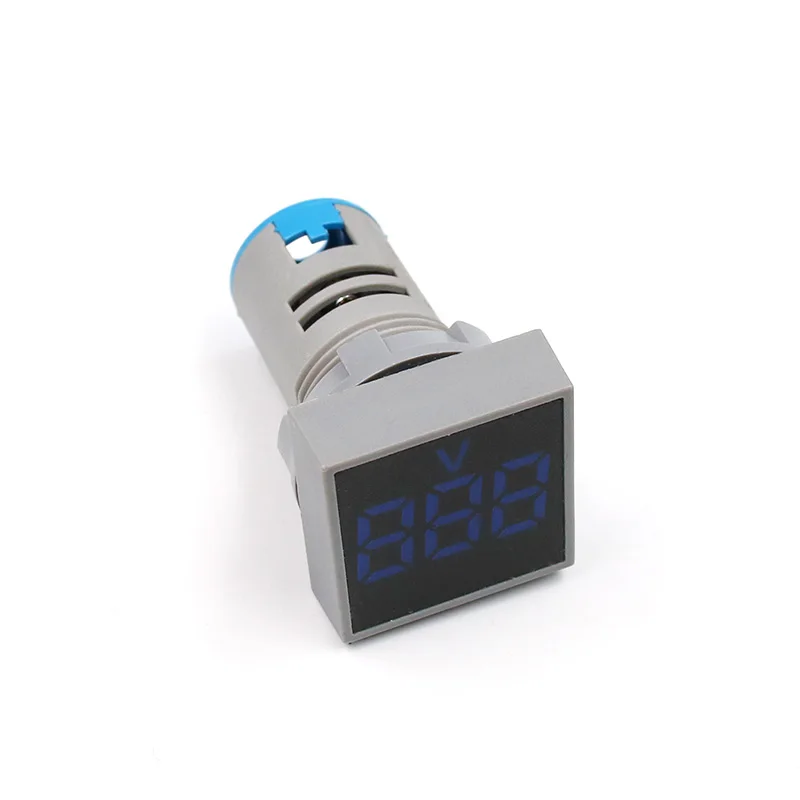 22 мм AC20-500V 0-100A цифровой светодиодный вольтметр измеритель напряжения индикатор пилотный светильник Амперметр тестер тока Датчик авто - Цвет: Blue Voltmeter