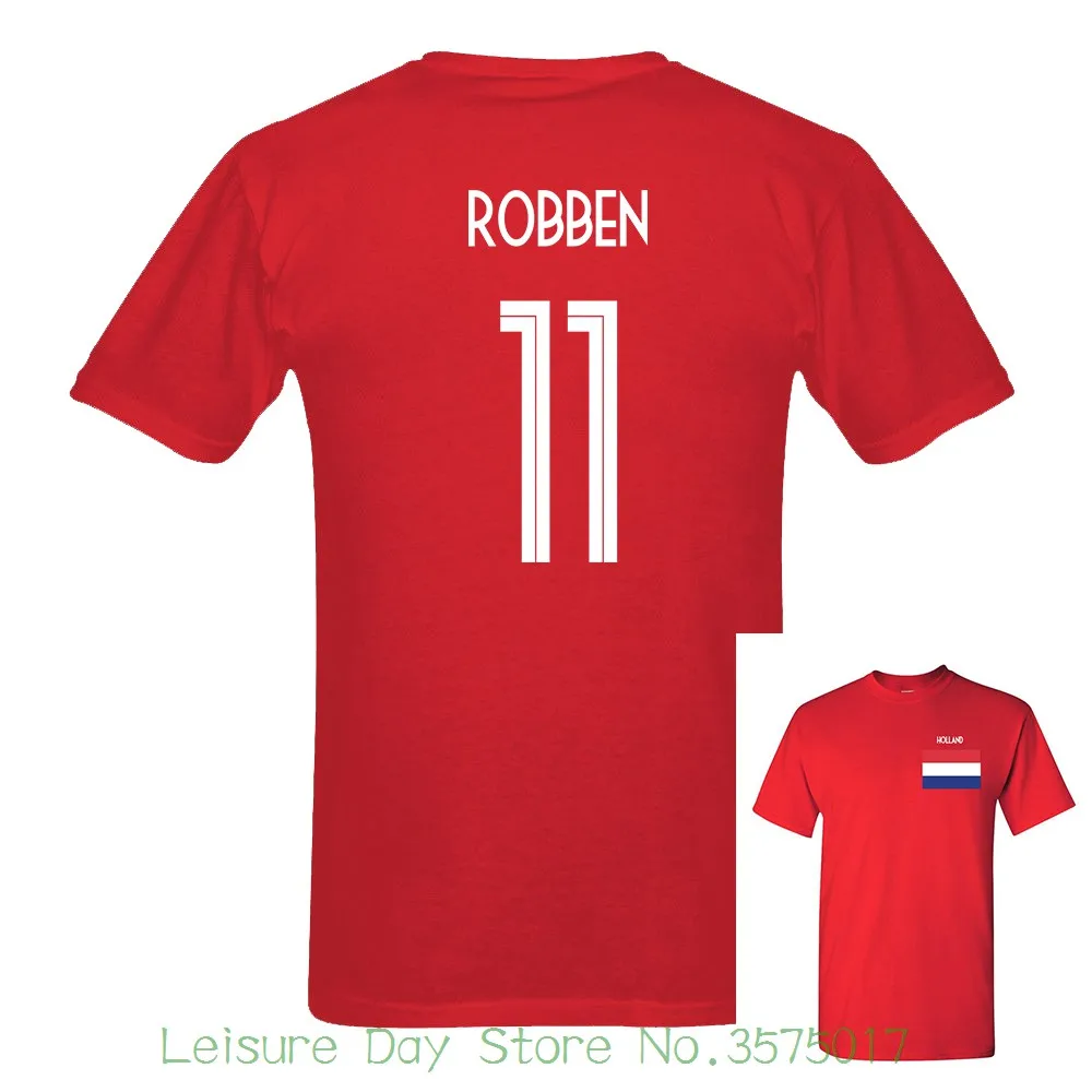 

2018 Newest Holland Robben Number 11 Russia World Match Cup 10 Colors T Shirt Mens Fans Footballer Short Sleeve Tee Dress