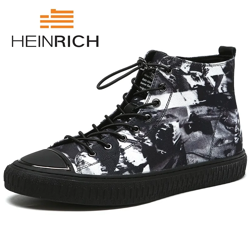 

HEINRICH 2018 New Spring/Autumn High Quality Genuine Leather Men's Ankle Boots High Top Round Toe Style Shoes Laarzen Dames