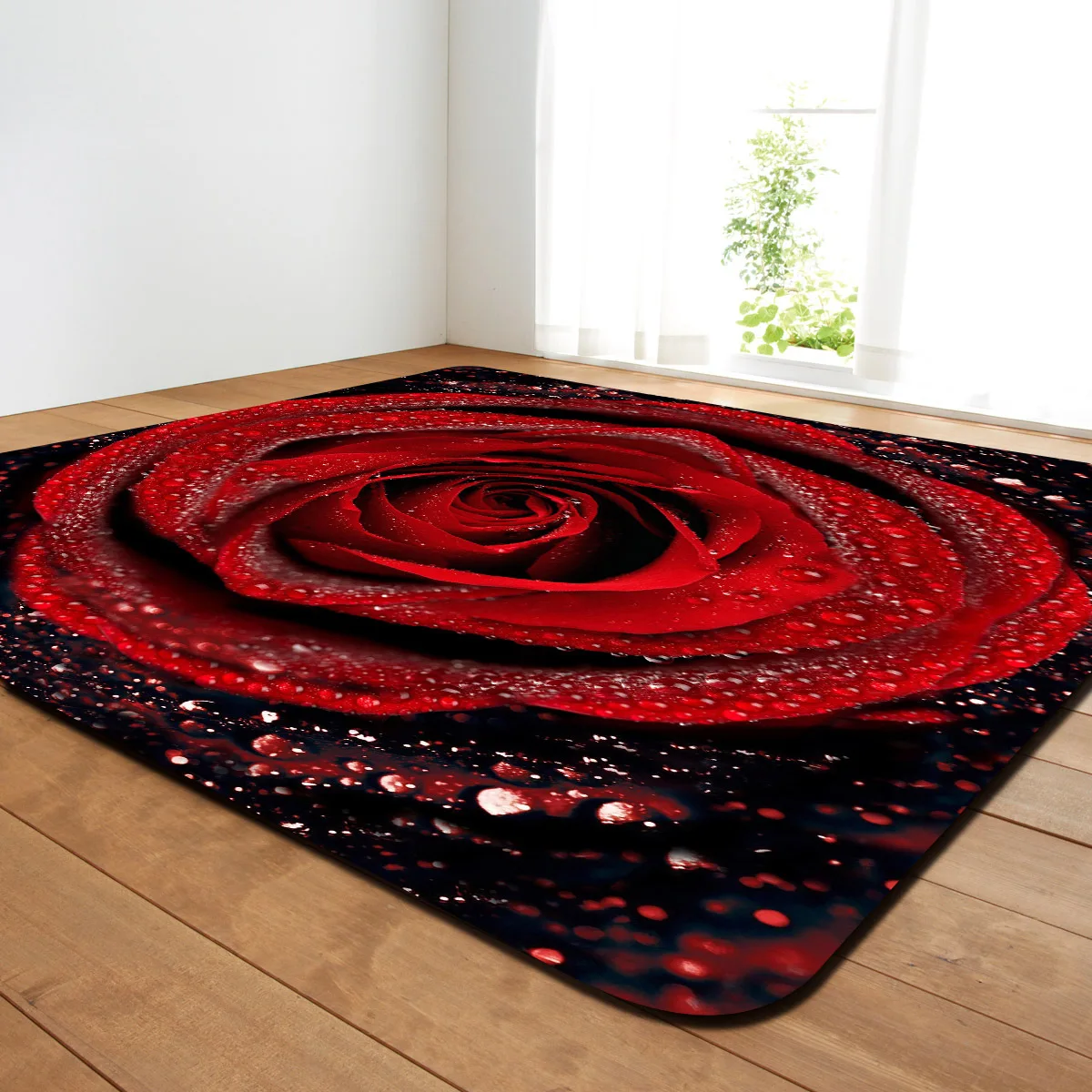 

WUJIE 3D Flowers Pattern Carpets Non-Slip Large Aera Rug for Living Room Rectangle Floor Mat for Bedroom/Parlor/Hallway/Kicken