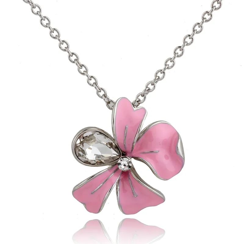 New 2016 fashion high quality crystal pendant silver long chain necklace for women trendy