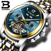 2017 NEW BINGER men’s watch full Calendar Tourbillon sapphire multiple functions Water Resist Mechanical Wristwatches B8608M7