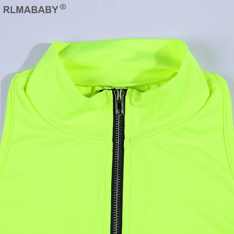 RLMABABY топ с глубоким v-образным вырезом на молнии, повседневный топ на бретелях, сексуальная без рукавов и спинки, укороченный топ, летний эластичный спортивный костюм, женские короткие топы