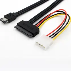 ESATAp питания ESATA 50 см USB 5 В 12 В комбо SATA 22 pin + IDE 4-контактный кабель адаптер для кабель для передачи данных на жестком диске 2.5 "/3.5" EM88