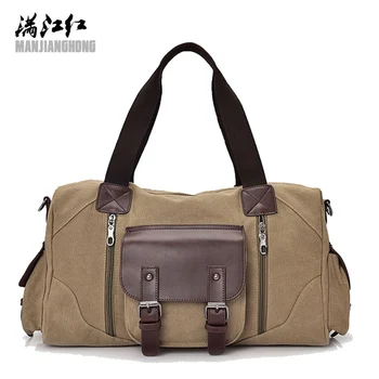 

Manjianghong Brand men's travel bag men canvas business travel duffle Casual handbag high capacity quality bags