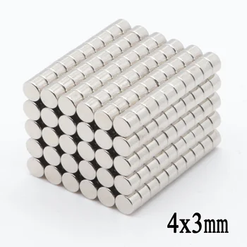 

1000pcs N35 4x3mm N35 Mini Super Strong Rare Earth Fridge Permanet Magnet Small Round Neodymium Magnet