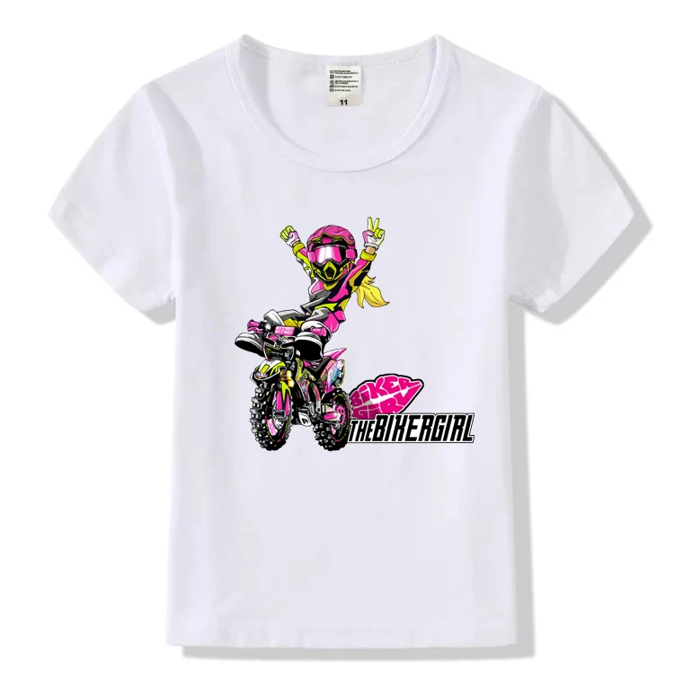 Новая детская одежда футболка для мальчиков и девочек модная футболка детская футболка с принтом «внедорожный мотоцикл» Топы HY548