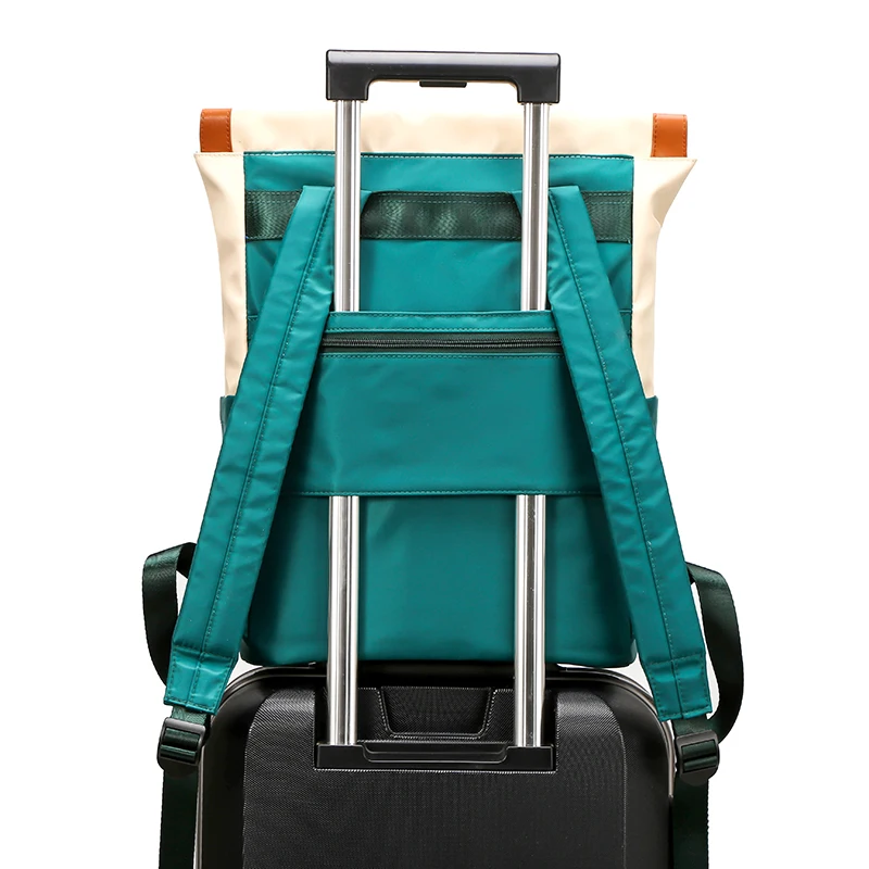 Mochila impermeable de nailon 15,6 para ordenador portátil de gran capacidad para mujer, bolsas de hombro dobles, Bolsa de viaje para mujer Mochila impermeable de nailon 15,6 para ordenador portátil de gran capacidad para mujer, bolsas de hombro dobles, Bolsa de viaje para mujer
