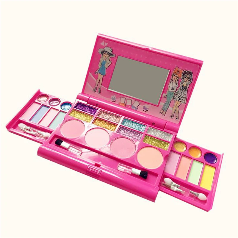Kopen 1 set Kinderen Prinses Make Up Speelgoed Meisjes Pretend Play Cosmetica Kit Kids Oogschaduw Lipgloss Blushes Milieu Leuk Speelgoed Gift
