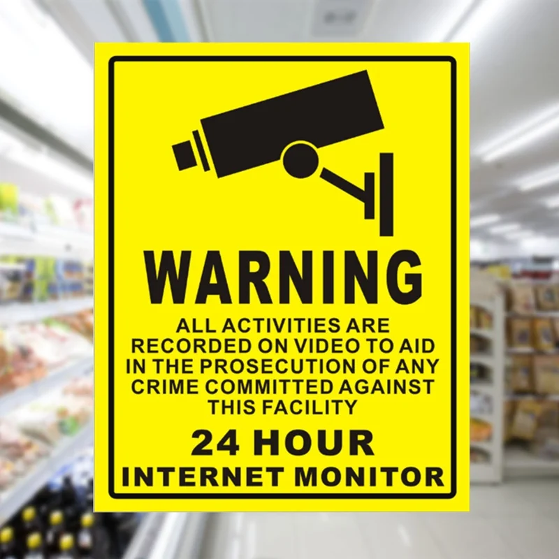Солнцезащитный крем ПВХ дома товары теле и видеонаблюдения безопасности камера сигнальная наклейка Предупреждение Переводные(наклеивающиеся) знаки