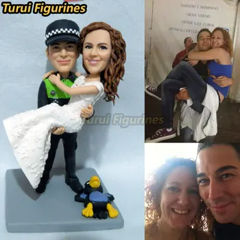 

custom ooak handmade photo miniature from your picture Wedding Cake Topper Personalized with wedding date Mr and Mrs gift favor
