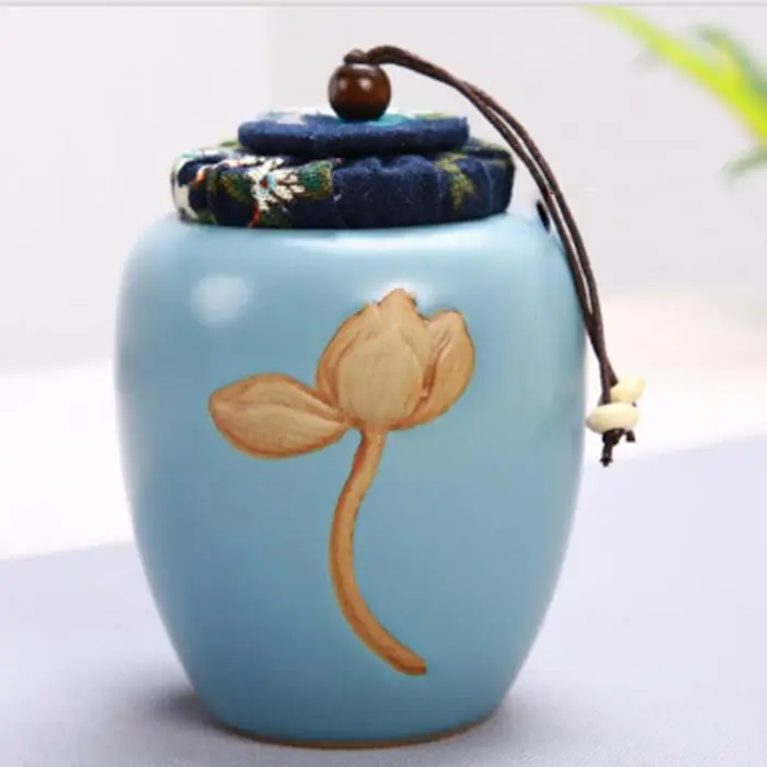 Portable Chinese Tea Set Ceramic Teapot Leaves Jar 3 Porcelain Tea Cups with Carrying Case YU-Home